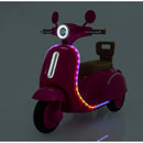 3-Wheel Electric Scooter for Kids with LED Lights and Bluetooth in Rose Red, Suitable for Ages 3-6