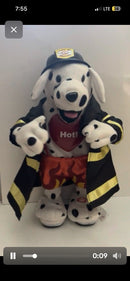 Playful Paws Light-Up Dalmatian Firefighter Plush Toy