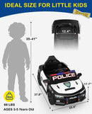 Electric Police Cruiser for Kids - 2WD 12V Ride-On Car with Remote Control