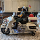 Vintage 1987 Battery Operated Jumbo Police Motorcycle In Box