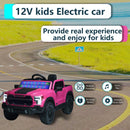 Pink 12V Remote Control Ride-On Car for Kids Ages 3-6 with 4-Wheel Shock Absorption