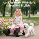 Gotrax Pink Ride-On Toy for Toddlers Aged 1.5-4, Powered by 12V Battery for 80 Minutes of Fun, Top Speed 1.5MPH