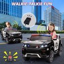 Black 12V Remote-Controlled Police Car for Children