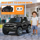 TRINEAR 24V Black Chevrolet Silverado Electric Ride-On Car for Kids