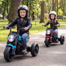 Blue 6V Children’s Motorcycle with Music, Storytelling, LED Lights, Accelerator Pedal, and Tri-Wheel Design