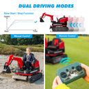 Dual Function 12V 360° Red Kids Ride-On Excavator with Remote Control