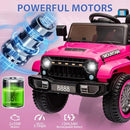 12V Electric Ride-On Truck for Kids with Parental Remote Control and Dual 35W Motors, Pink
