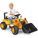 6V Excavator Ride-On Toy with Front Loader and Horn