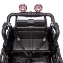 Black 24V Two-Seater Electric Ride-On Toy Truck for Kids with Bluetooth and LED Lights