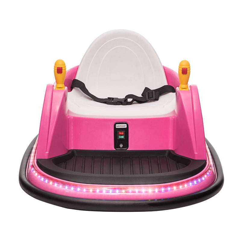 6V Kids Ride-On Bumper Car with Remote Control, 360° Spin and Flashing Lights for Toddlers