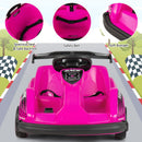 Pink 4-Wheel RC Go Kart for Kids with Music and Bumper - 6V Battery Powered