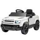 Licensed 12V White Land Rover Ride-On Car with Suspension and Remote Control