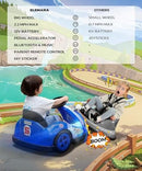 Blue 12V Children's Bumper Car with Large Wheels, Top Speed 2.2 Mph