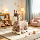Brown 6V Electric Ride-On Giraffe Toy for Children Aged 1.5 to 5 Years