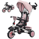 Versatile Pink Tricycle for Kids Aged 1-5 with Adjustable Push Handle