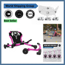 Pink Adjustable Drifter X Ride-On Toy for Children Aged 4-12, Supports Up to 154 lbs