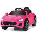 12V Licensed Maserati GranCabrio Ride-On Car for Kids with Remote Control and Lights in Pink