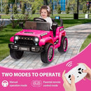 12V Electric Ride-On Truck for Kids with Parental Remote Control and Dual 35W Motors, Pink
