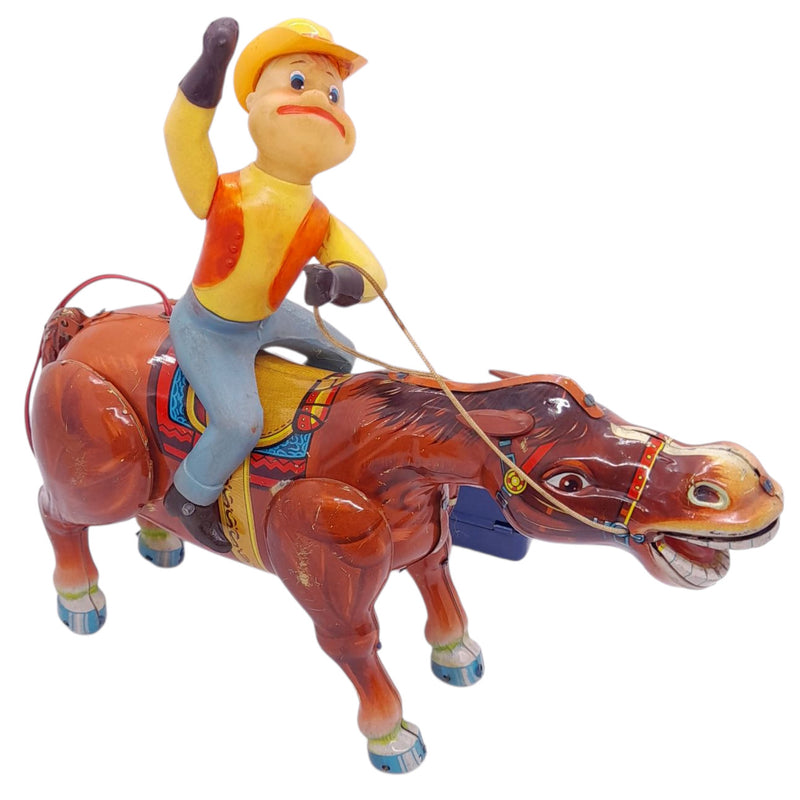 Vintage 1960s Western Ranger Wind-Up Litho Tin Toy from Japan