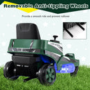 12V Ride-On Lawn Mower with Dual Control Sticks, LED Lights, and Twisting Features for Ages 3-8