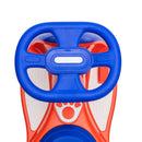 12V Kids Electric Wiggle Car with Bluetooth Music - 2 in 1 Design and 5MPH Speed in Blue