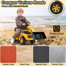 Kids Ride-On Bulldozer with Adjustable Bucket and Engine Sound Excavator Toy