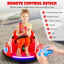 12V Remote Control Kids Bumper Car with Flashing LED Lights and Music in Red