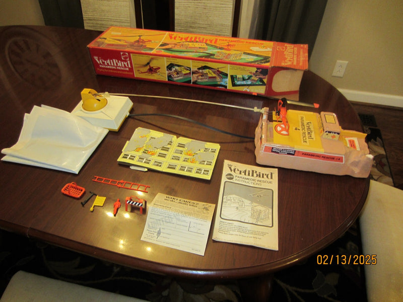 Vintage Mattel VertiBird Working Paramedic Rescue Helicopter Toy