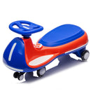 12V Kids Electric Wiggle Car with Bluetooth Music - 2 in 1 Design and 5MPH Speed in Blue