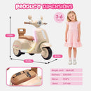 Beige 12V Electric 3-Wheel Scooter for Kids with Bluetooth and LED Lights, Ages 3-6