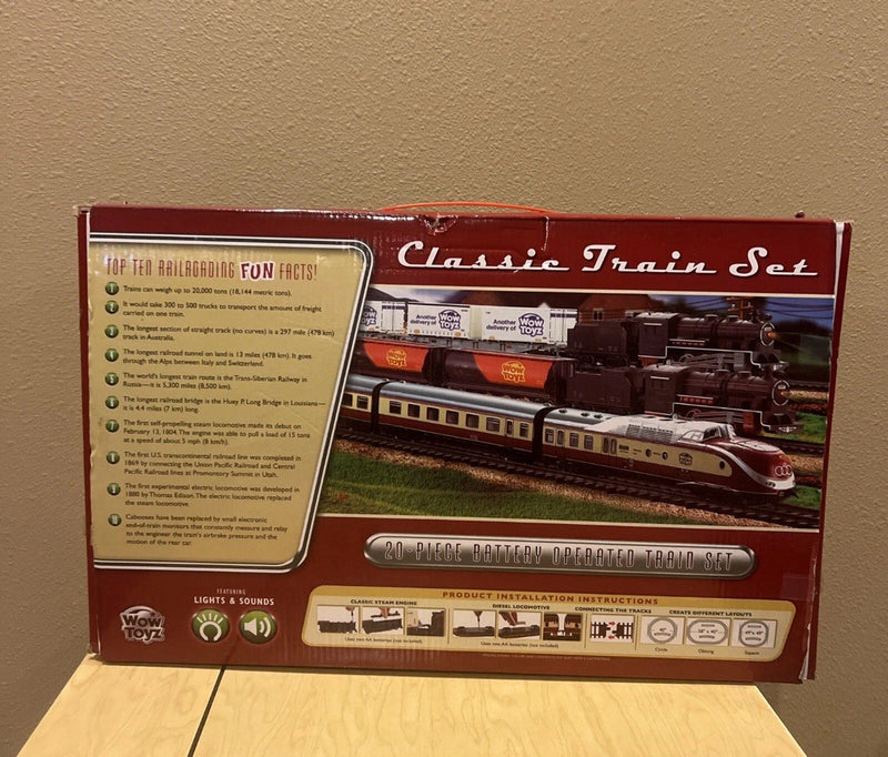 20-Piece Classic Battery-Operated Aero Passenger Train Set with Lights and Sounds