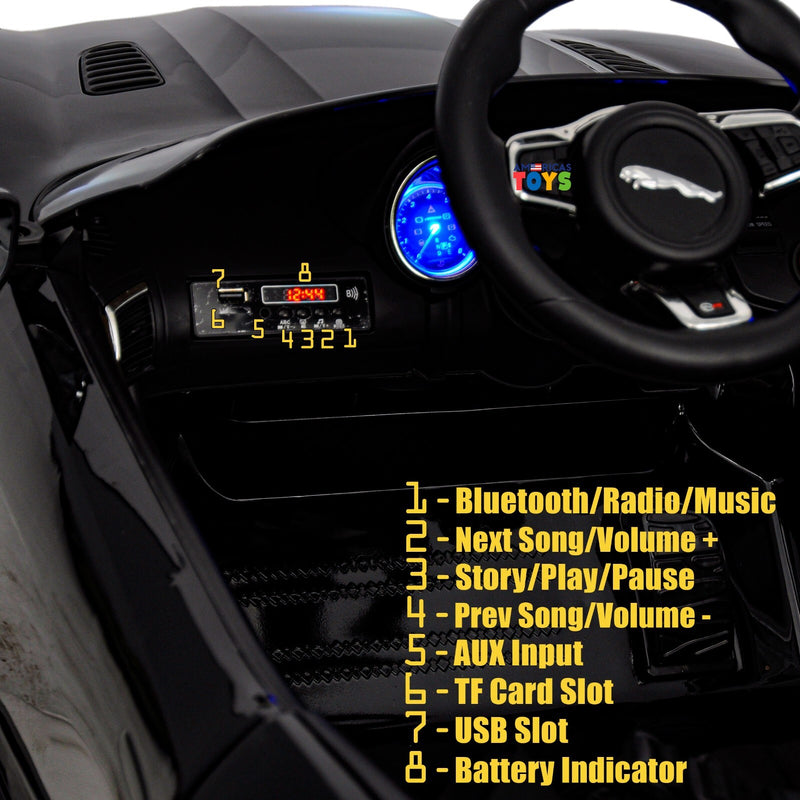 Kids Licensed Jaguar Ride-On Car with R/C and MP3 Player in Multiple Colors