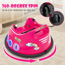 12V Pink Remote-Controlled Bumper Car for Kids with Flashing LED Lights and Music