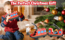 Large Battery-Powered Electric Train Set with Magnetic Locomotive for Wooden Tracks