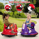 12V Red Ride-On Bumper Car for Kids with Dual Joysticks and Remote Control