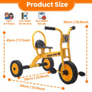 WOGDKS Metal Tricycle for Kids 3-6 Years with Airless Rubber Tires