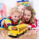 ArtCreativity 11" Yellow School Bus Toy with Friction Power, Lights, and Sounds