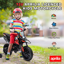 12V Red Aprilia Licensed Kids Motorcycle with Training Wheels