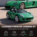 12V Green Porsche Carrera GT Ride-On Car for Kids with Remote Control