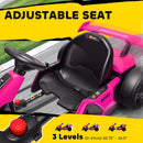 Adjustable Pink Electric Go Kart with 24V Power and 7.5 MPH Speed