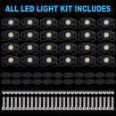 24 White LED Rock Light Pods for Trucks and Off-Road Vehicles