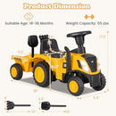 Caterpillar Kids' Ride-On Tractor with Trailer, Horn, Rake, and Shovel