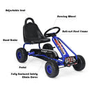 Babyjoy Blue 4-Wheel Pedal Go Kart for Kids with Adjustable Seat and Handbrake