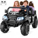 24V Kids Electric Ride-On Car, 4-Seater for Ages 3-8 in Black