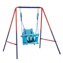 Green and Blue Baby Swing Set 2-in-1 Plastic Safe Mental Development Toy