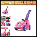 Children's Push Buggy Ride-On Car with Safety Seat Belt and Horn, Sturdy Plastic, 50 lbs Capacity