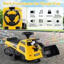 Multifunctional Excavator Ride-On Toy with Horn and Storytelling for Toddlers Aged 1.5 Years and Up