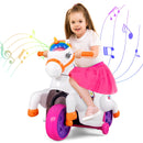 12V Unicorn Ride-On Toy for Kids with Training Wheels and Music Feature