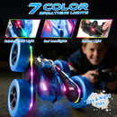 Zalneo 4WD Blue Remote Control Stunt Car with 360° Flip, 6.4 x 2.9 inches