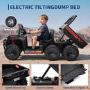 Electric 4WD Black Dump Truck Car for Kids Aged 4-8 - 2 Seater Ride-On Toy